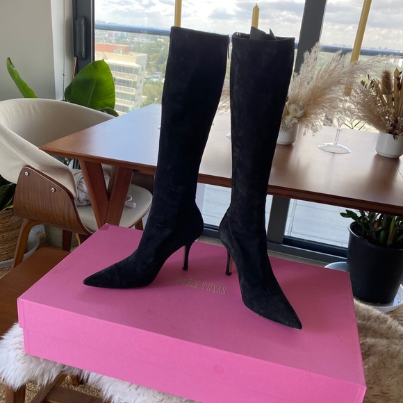 Paris Texas Mama black Suede Boots 36 1/2 - WITH DAST BAG - Picture 3 of 9